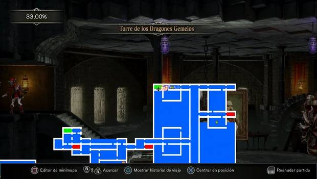 Bloodstained: Ritual of the night - Torre de los Dragones Gemelos, segunda parte: posición de la vidriera de la torre