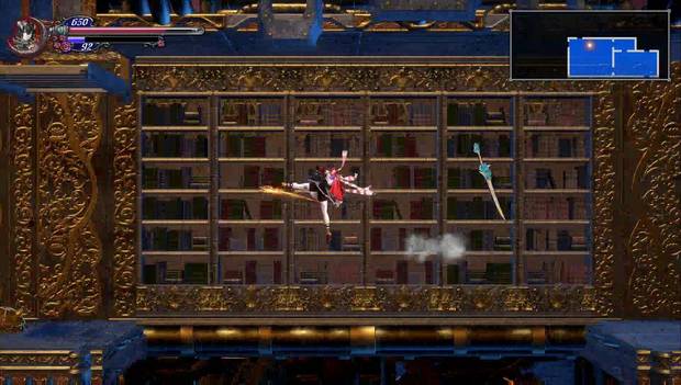 Bloodstained: Ritual of the night - Rayo reflector: usa la patada voladora para llegar a la plataforma