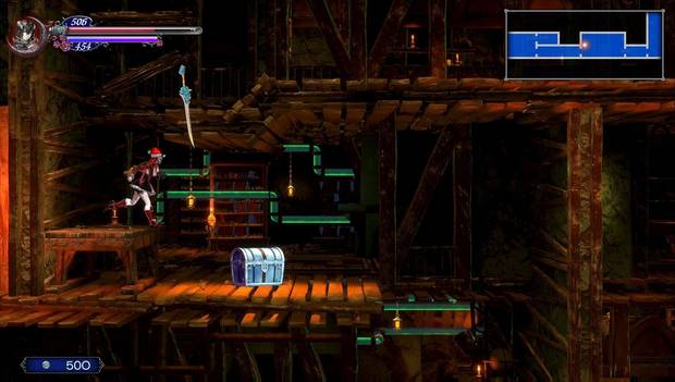Bloodstained: Ritual of the night - Laboratorio de hechicería subterráneo: cofre azul
