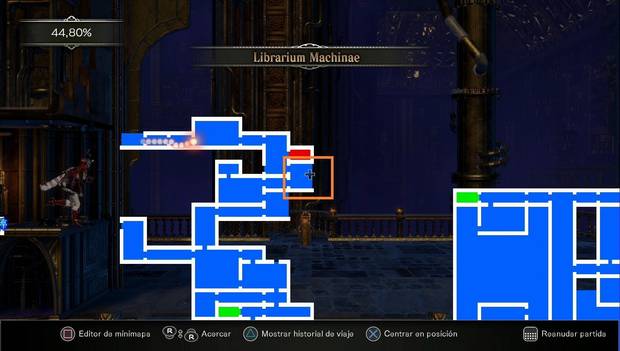 Bloodstained - Usando el rayo refractor: retrocede a esta zona