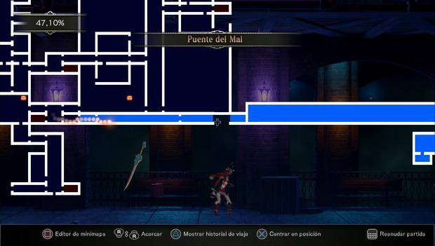 Bloodstained: Ritual of the night - Usando el rayo reflector: espacio del puente del mal sin descubrir