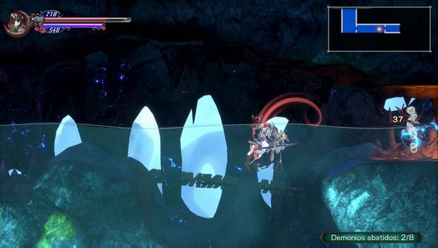 Bloodstained: Ritual of the night - Dimarmo en la zona inundada del Canal subterráneo