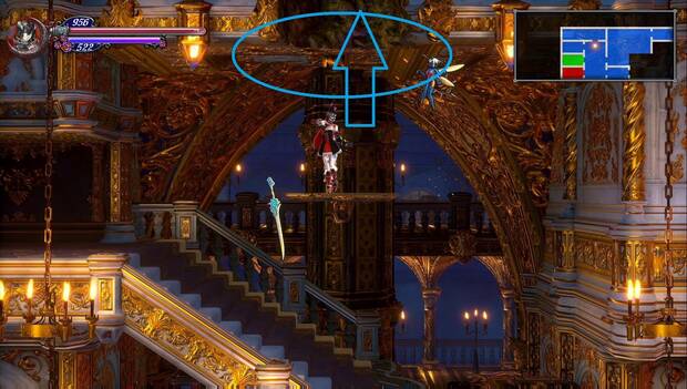 Bloodstained: Ritual of the night - Salón del Término: techo rompible
