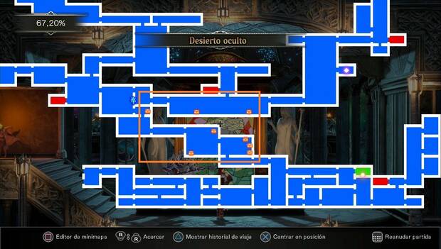 Bloodstained: Ritual of the night - Canal subterráneo prohibido, segunda parte: mapa con los cofres