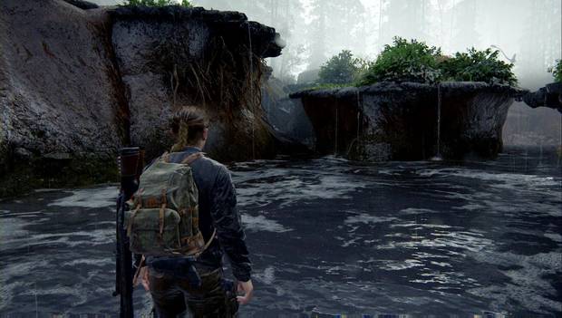 The Last of Us Parte II - El puerto: camino entre las plataformas del socavón inundado
