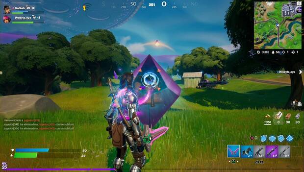 Fortnite T7 - Cofres cósmicos: círculo azul del cofre cósmico