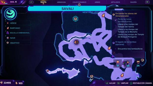Ratchet & Clank: Una dimensión aparte - El legado de los lombax: punto donde buscar la segunda lombasfera