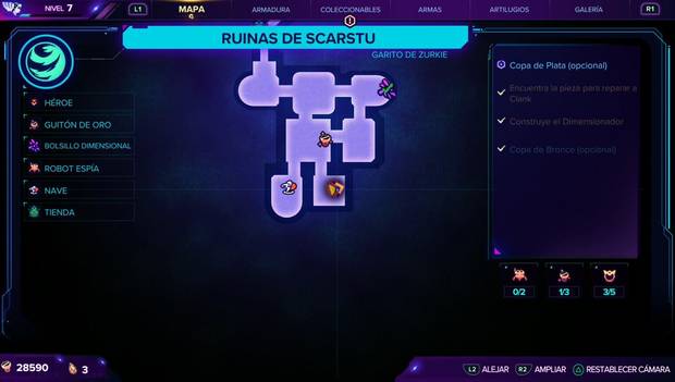 Ratchet & Clank: Una dimensión aparte: guitón de oro bajo la plataforma
