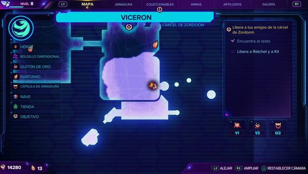 Ratchet & Clank: Una dimensión aparte - Segundo guitón de oro de Viceron, localización
