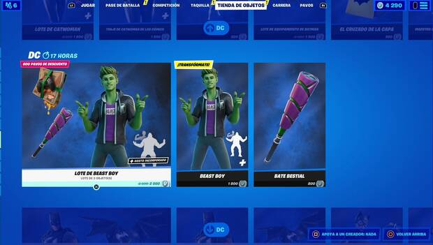 Fortnite - Tienda diaria: Lote de Beast Boy