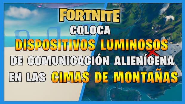 Fortnite - Coloca dispositivos de comunicación alienígena