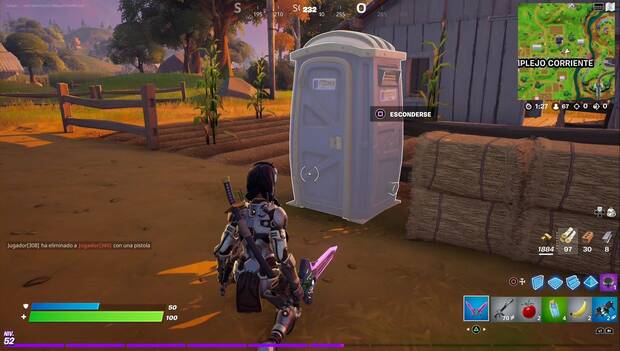 Fortnite - Viaja a través de baños portátiles: baño portátil
