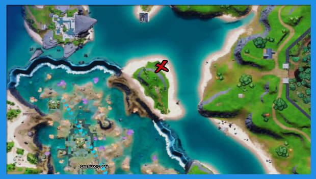 Fortnite - Viaja a través de baños portátiles: ubicación en Castillo Coral