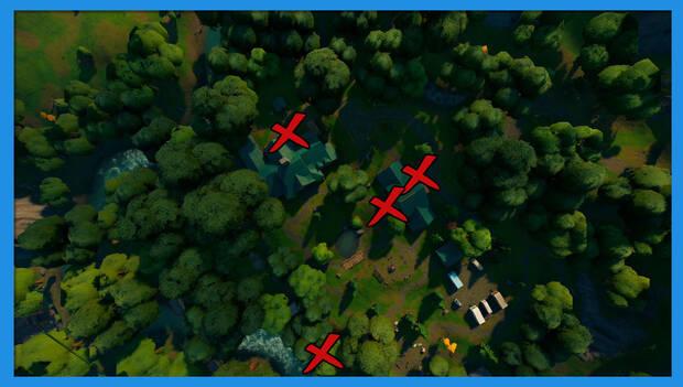 Fortnite - Coloca carteles de persona desaparecida en Alameda Afligida y Campo Calígine: carteles en Alameda Afligida