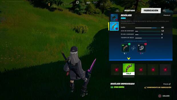 Fortnite - Fabrica pistolas: pestaña de crafteo