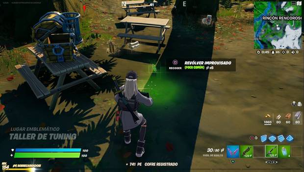 Fortnite - Fabrica pistolas: revólver improvisado