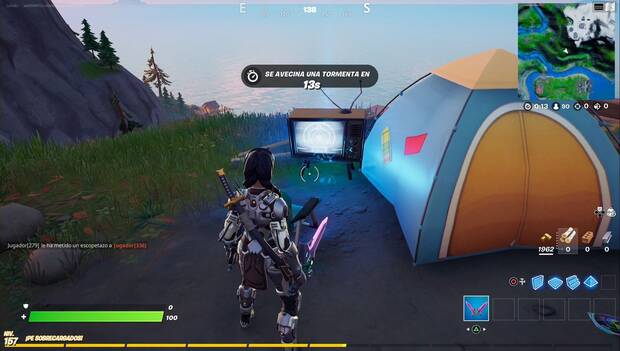 Fortnite - Destruye televisores espeluznantes: tercer televisor