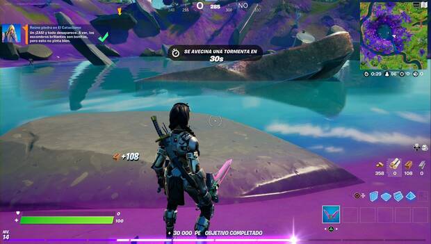 Fortnite - Reúne piedra en el Cataclismo