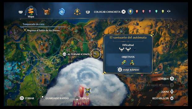 Immortals Fenyx Rising - Cámaras del Tártaro en Tierraforja: ubicación de la Cámara del Tártaro El santuario del autómata