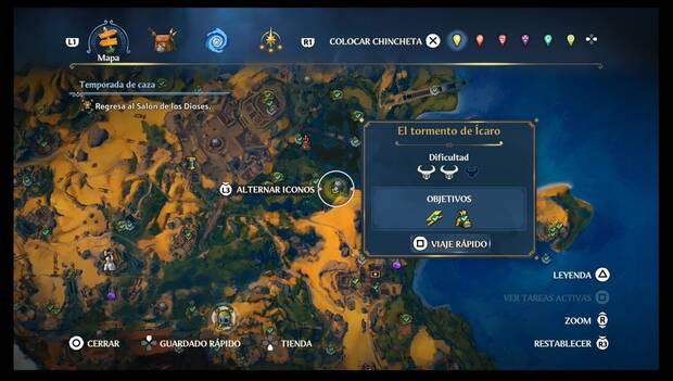 Immortals Fenyx Rising - Cámaras del Tártaro en Tierraforja: ubicación de la Cámara del Tártaro El tormento de Ícaro