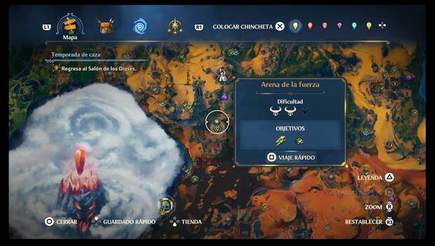 Immortals Fenyx Rising - Cámaras del Tártaro en Tierraforja: ubicación de la Cámara del Tártaro Arena de la fuerza