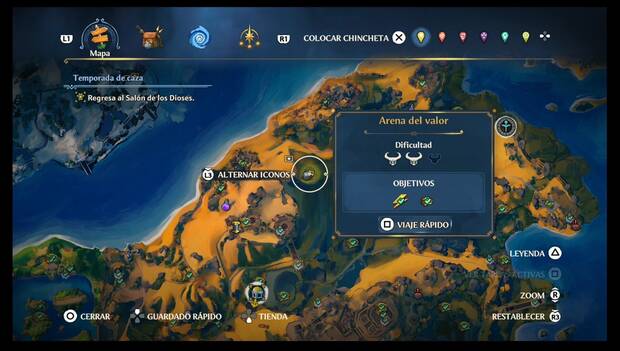 Immortals Fenyx Rising - Cámaras del Tártaro en Tierraforja: ubicación de la Cámara del Tártaro Arena del valor