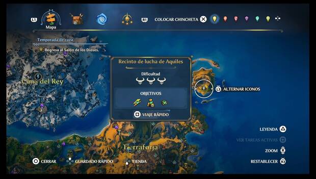 Immortals Fenyx Rising - Cámaras del Tártaro en Tierraforja: ubicación de la Cámara del Tártaro Recinto de lucha de Aquiles