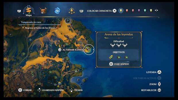 Immortals Fenyx Rising - Cámaras del Tártaro en Tierraforja: ubicación de la Cámara del Tártaro Arena de las leyendas