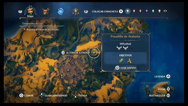 Immortals Fenyx Rising - Cámaras del Tártaro en Tierraforja: ubicación de la Cámara del Tártaro Pesadilla de Atalanta
