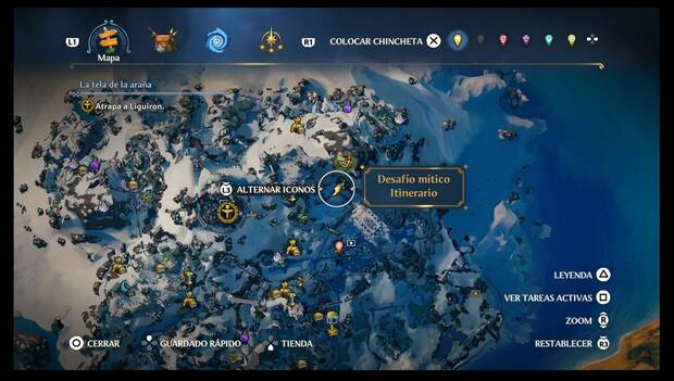 Immortals Fenyx Rising - Desafíos míticos de Itinerario: ubicación del Desafío 16 en Cima del Rey