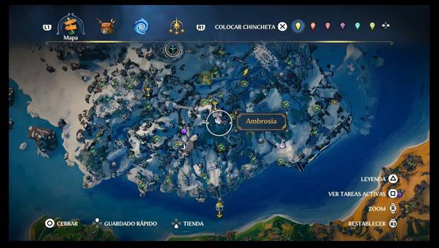 Immortals Fenyx Rising - Ambrosías de Cima del Rey: ubicación de la ambrosía 11