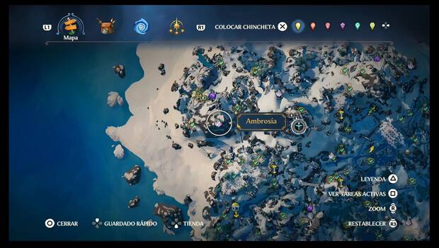 Immortals Fenyx Rising - Ambrosías de Cima del Rey: ubicación de la ambrosía 2