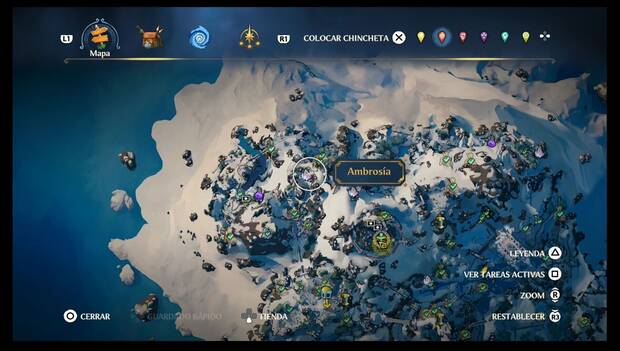 Immortals Fenyx Rising - Ambrosías de Cima del Rey: ubicación de la ambrosía 6