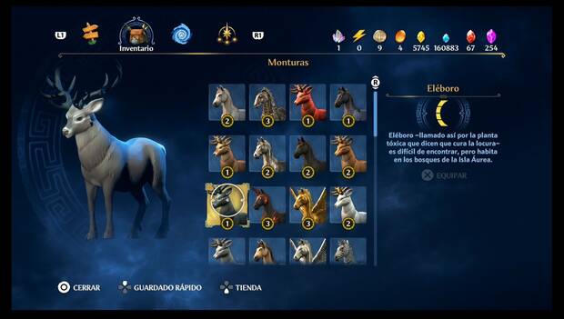 Immortals Fenyx Rising - Monturas de Cima del Rey: perfil de Eléboro