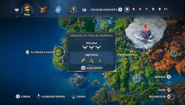 Immortals Fenyx Rising - Cámaras del Tártaro: ubicación de Maestría de Clon de Heósforo