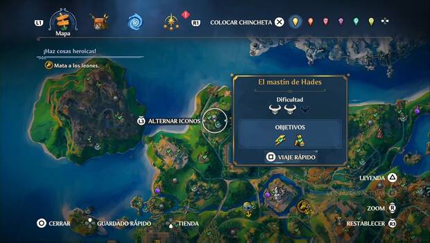 Immortals Fenyx Rising - Cámaras del Tártaro, ubicación de El mastín de Hades