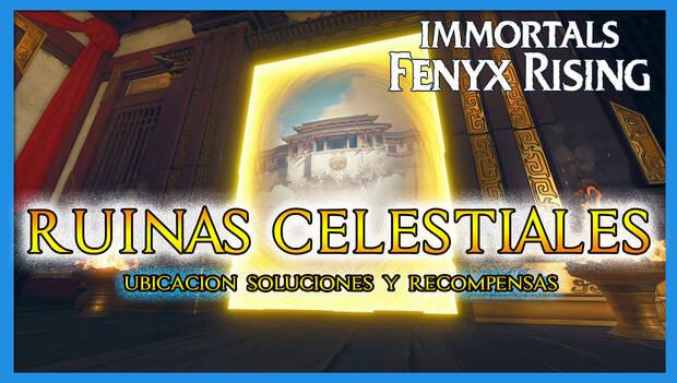 Immortals Fenyx Rising - Portada del nodo de las Ruinas celestiales del DLC Mitos del Reino del Este