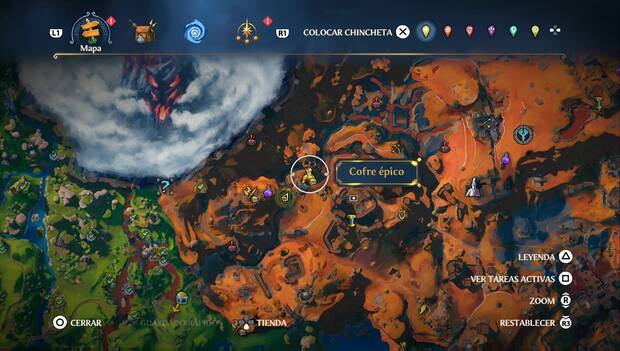 Immortals Fenyx Rising - Cofres epicos en Guarida de la Guerra: ubicación del cofre épico al noroeste de La Caída del Gigante