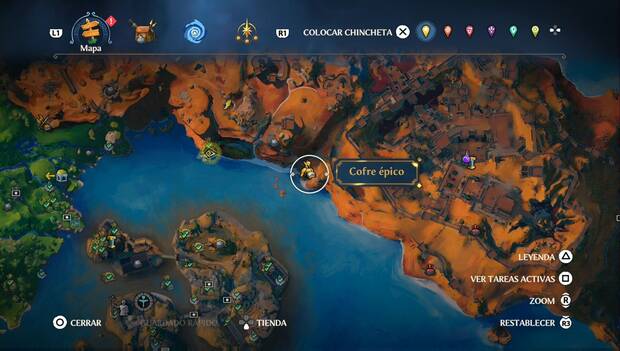 Immortals Fenyx Rising - Cofres epicos en Guarida de la Guerra: ubicación del cofre épico en la costa sur