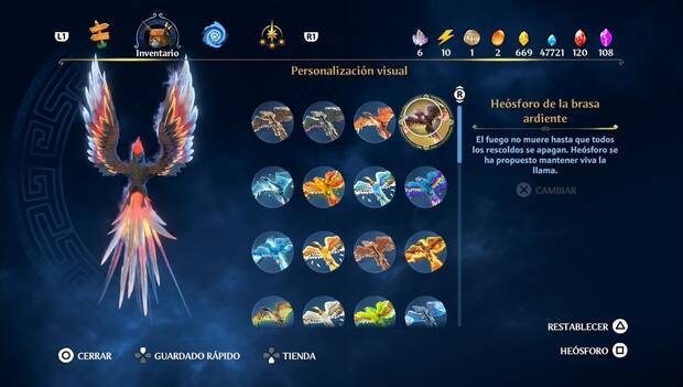 Immortals Fenyx Rising - Skins de Heósforo: Heósforo de la brasa ardiente