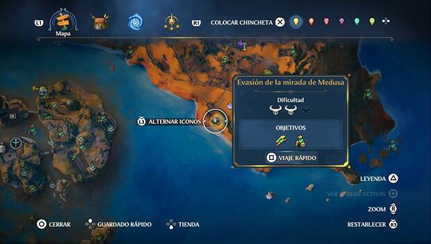 Immortals Fenyx Rising - Cámaras del Tártaro: ubicación de la Cámara Evasión de la mirada de Medusa