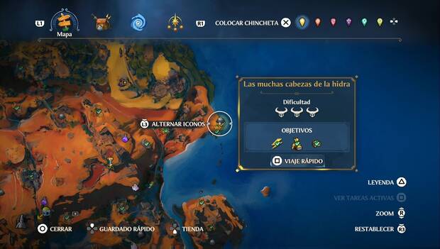 Immortals Fenyx Rising - Cámaras del Tártaro: ubicación de la Cámara Las muchas cabezas de la Hidra