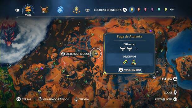 Immortals Fenyx Rising - Cámaras del Tártaro: ubicación de la Cámara Fuga de Atalanta