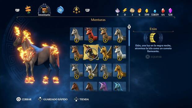 Immortals Fenyx Rising - Monturas: monturas de Guarida de la Guerra, Etón