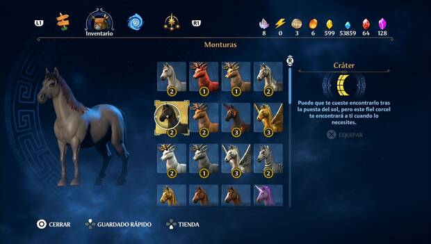 Immortals Fenyx Rising - Monturas: monturas de Guarida de la Guerra, Cráter