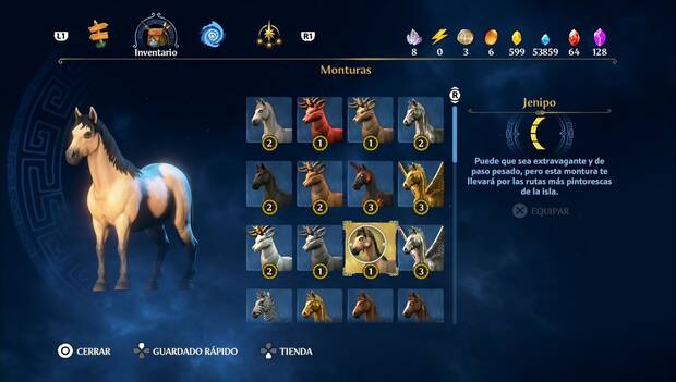 Immortals Fenyx Rising - Monturas: monturas de Guarida de la Guerra, Jenipo