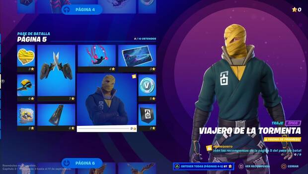 Fortnite Battle Royale - Recompensas del pase de batalla, mosaico de recompensas de la página 5
