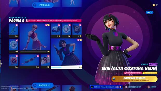 Fortnite Battle Royale - Recompensas del pase de batalla, mosaico de recompensas de la página 9