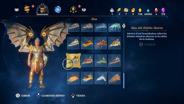 Immortals Fenyx Rising - Alas: Alas del deleite diruno en el menú