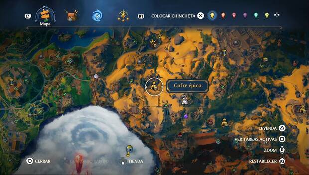 Fortnite Battle Royale - Cofres épicos en Tierraforja: ubicación del cofre 3 al oeste de la estatua de Hefesto